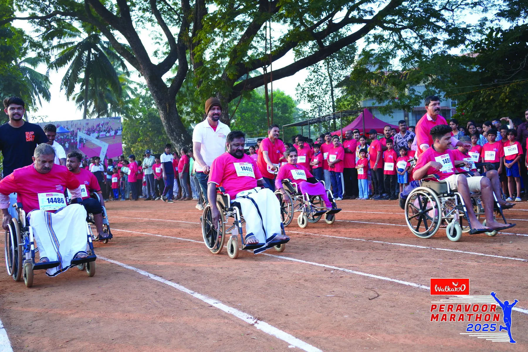 Wheelchair race at Peravoor Marathon 2025